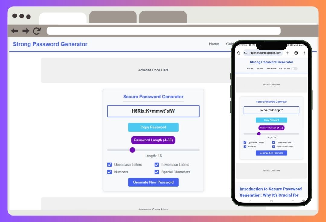 Create secure password generator websites with this responsive, SEO-optimized HTML theme. Customizable, user-friendly, and AdSense-ready!
