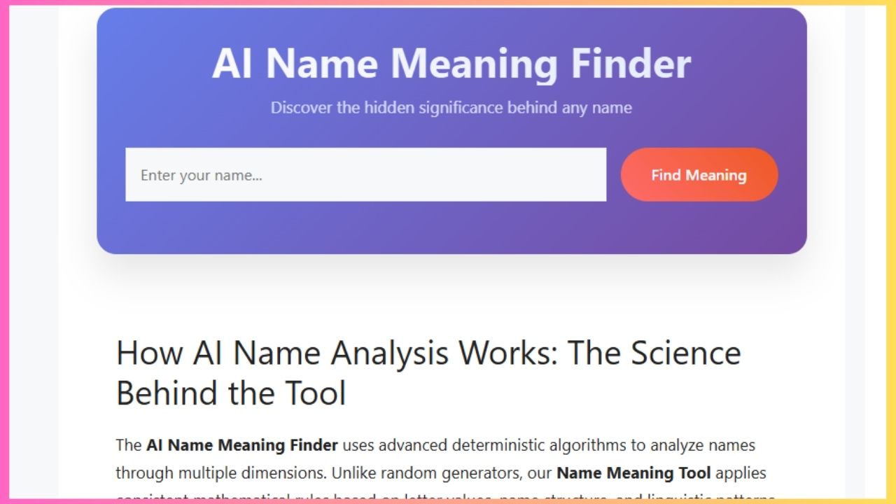 Discover AI name meaning, explore name personality, and analyze traits with the AI name analyzer prompt â your smart way to reveal lucky numbers and origins.