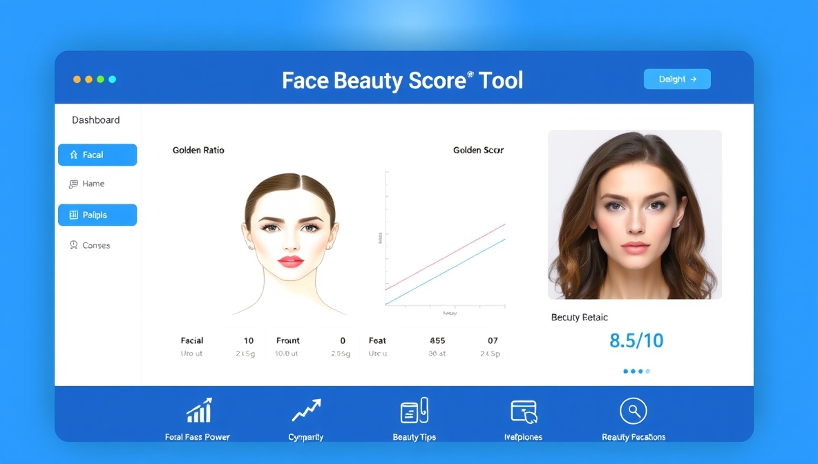 Use our free AI face beauty score tool for instant facial analysis. Get your beauty score with AI face analyzer technology. Check symmetry, golden ratio & skin quality online.