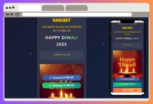 Happy Diwali 2025 HTML Theme, Countdown, fireworks, quotes, music & share buttons – Blogger, WordPress & hosting ready!