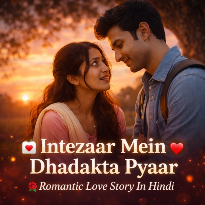 इंतज़ार में धड़कता प्यार हिंदी प्रेम कहानी का रोमांटिक मिलन दृश्य सूर्यास्त के समय