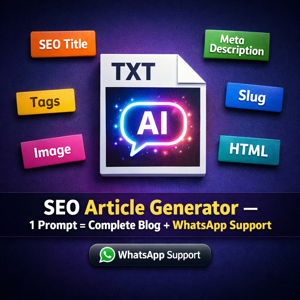 SEO Article Generator Prompt — 6-Block Complete Blog Content Creator