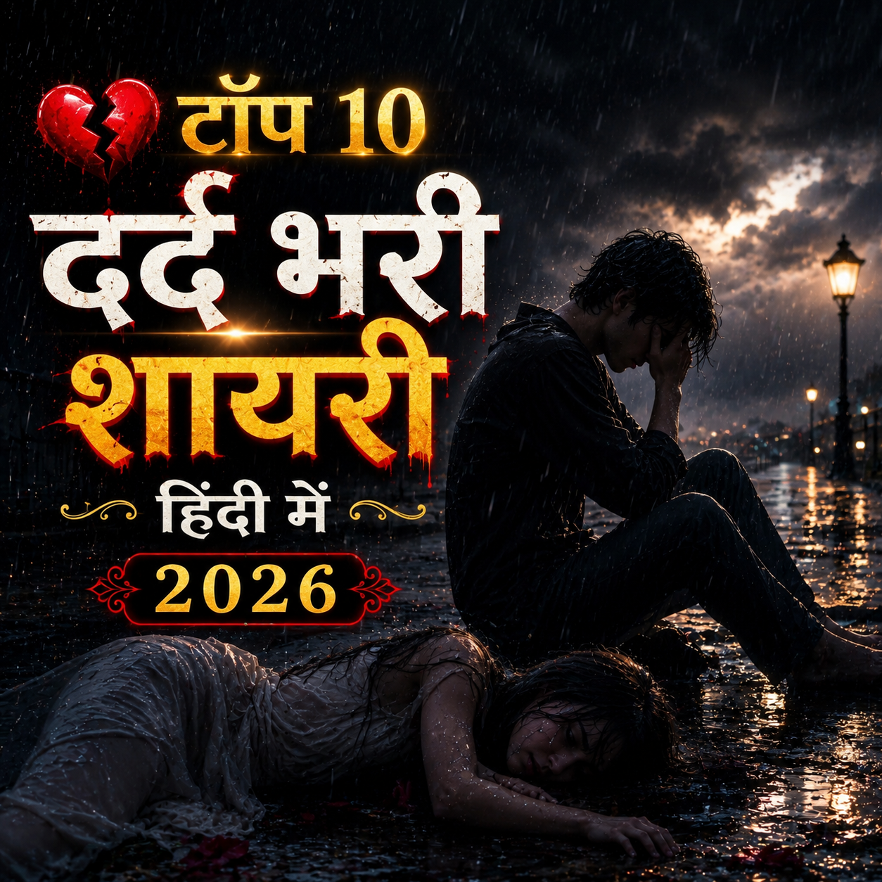 💔 टॉप 10 दर्द भरी शायरी हिंदी में टूटे दिल और अधूरी मोहब्बत की इमोशनल शायरी इमेज